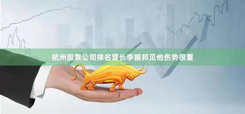 杭州股票公司排名营长李振邦见他伤势很重